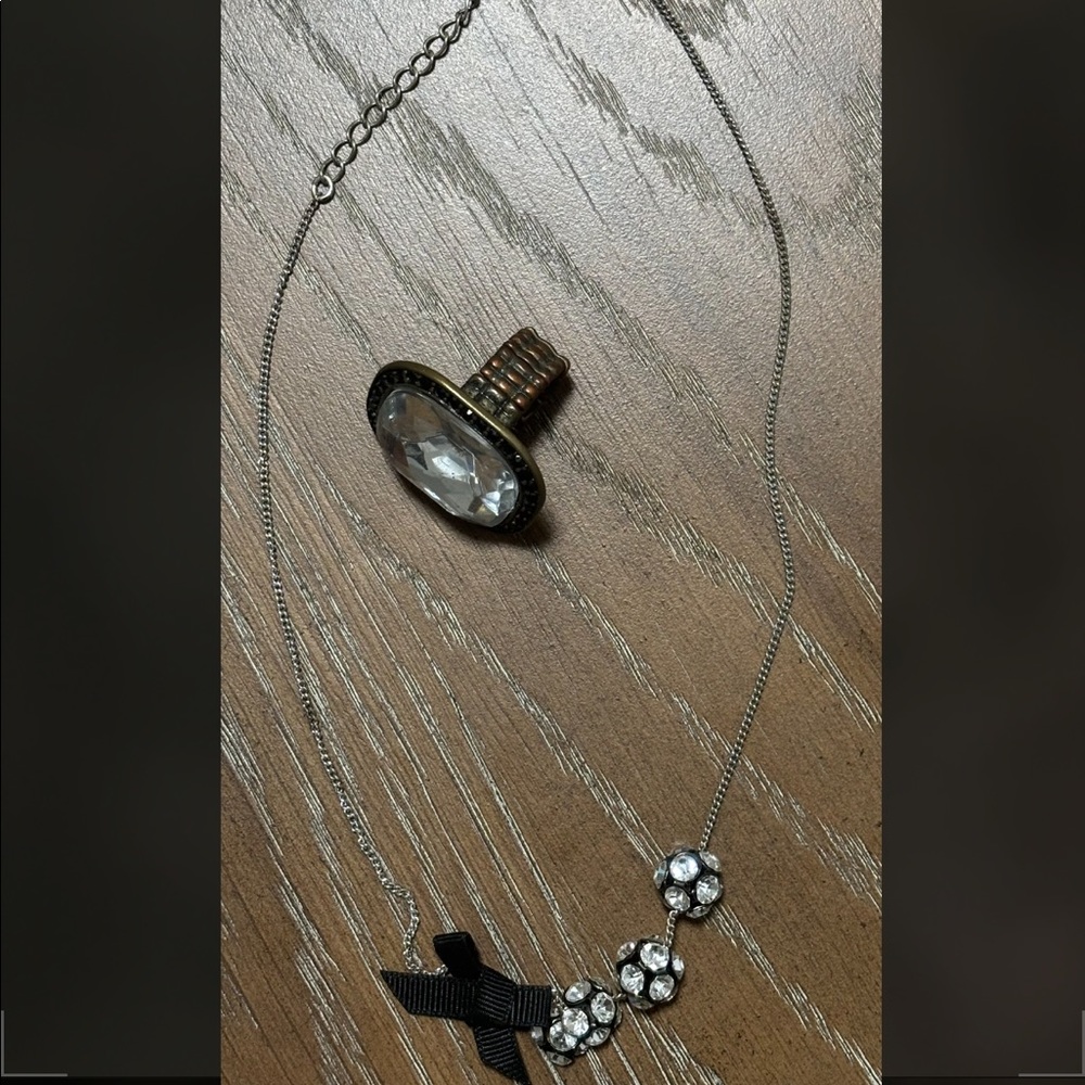 Betsey Johnson Disco Necklace (+fun ring)